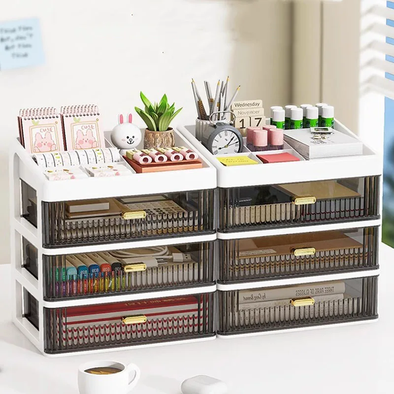 Drawer Storage Desk Organizer Stationery Transparent Office Supplies Organizers Accessories Box Plastic Organizing Boxes School