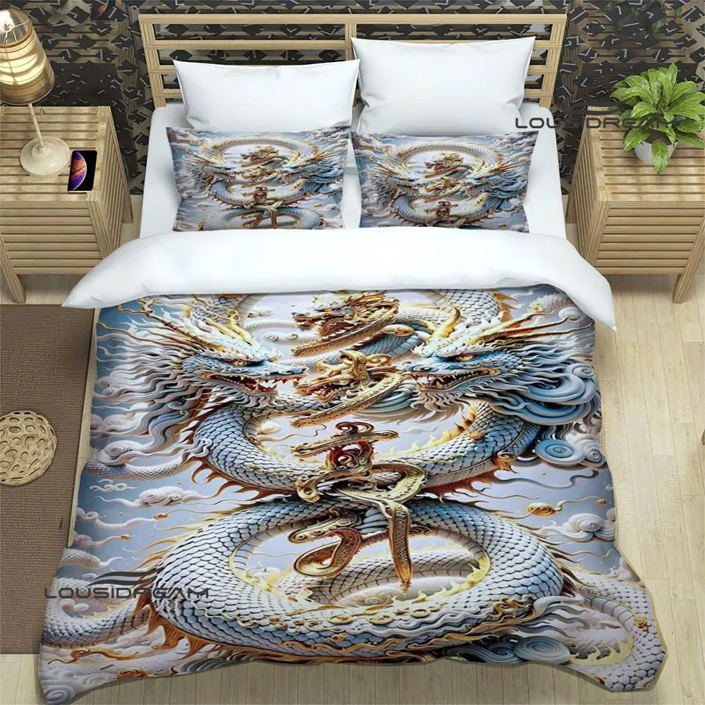 3D Retro dragon printed Bedding Sets exquisite bed supplies set duvet cover bed comforter set bedding set luxury birthday gift