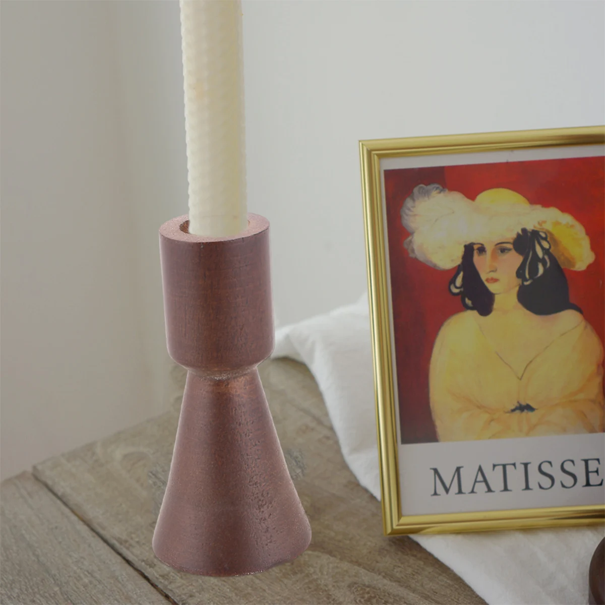 

Solid Wood Holder Brown Desktop Decor For Home Wedding Christmas Gift Wooden Candlestick Wood Lantern