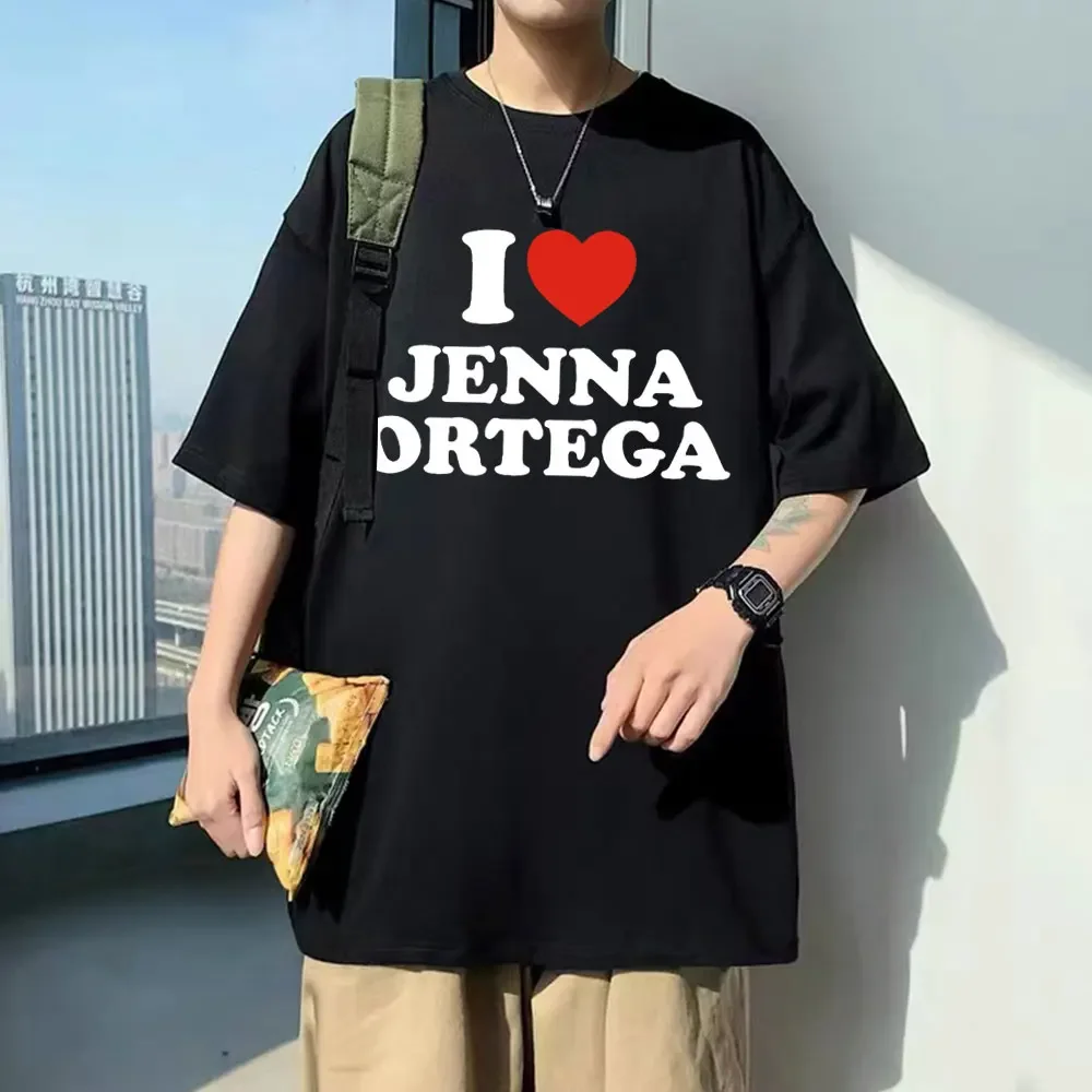 I Love Jenna Ortega T Shirt Tops Summer Men's Hip Hop Loose Short Sleeve Tees Men Women Fashion Casual Oversized Eu Size Tshirt