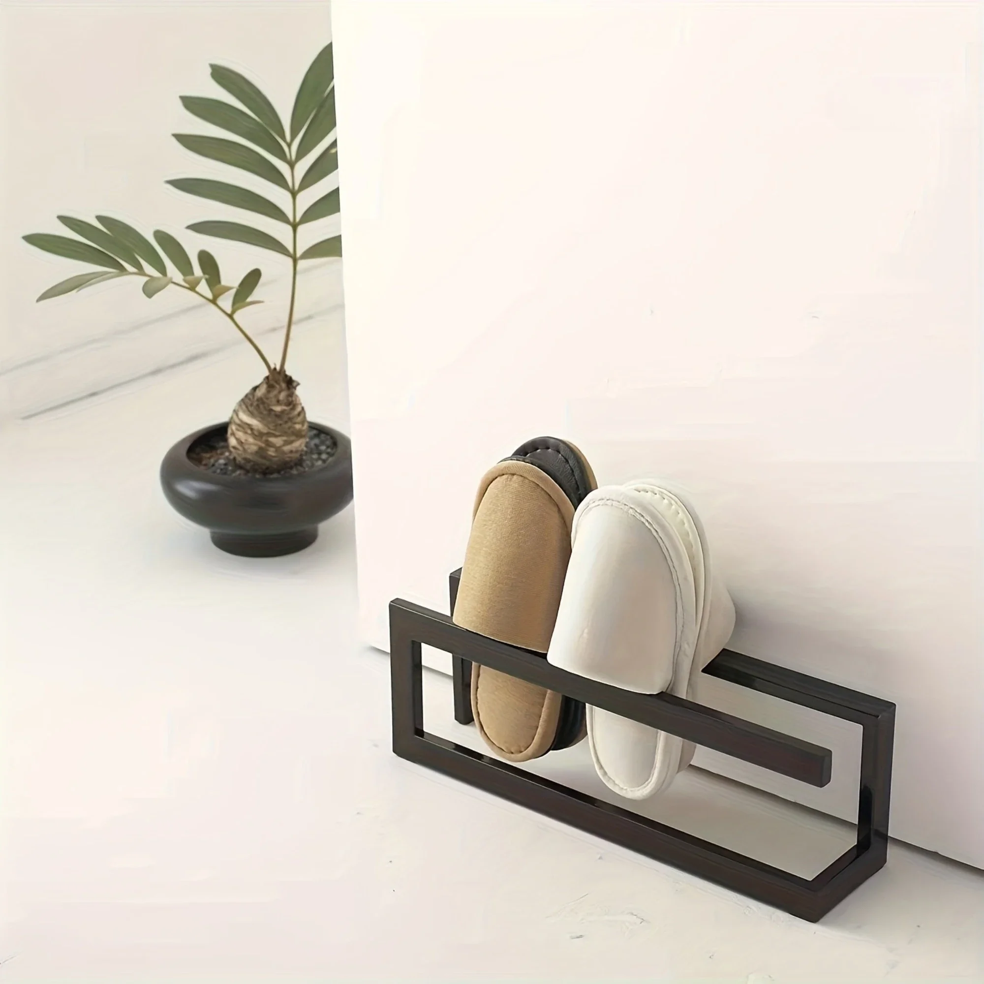 Modern Metal Shoe Rack Simple Space-saving Design Independent Shoe Storage Shelf Foyers Bedroom Living Room Home Organizer Gift