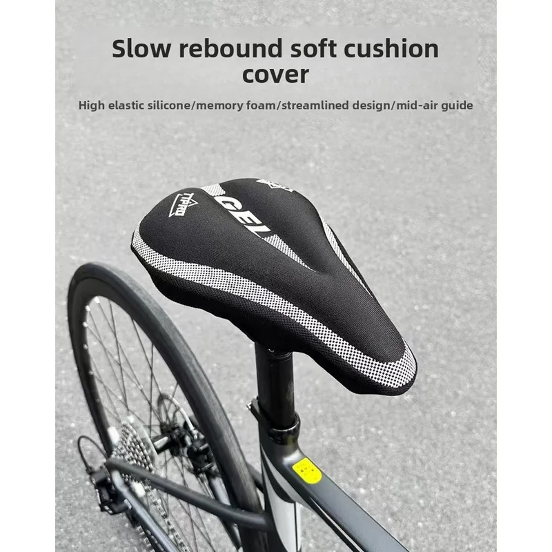 TTPRO Gel Bicycle Seat Cushion Cover Thick Silicone Memory Foam Saddle Pad Universal for Road Mountain Bike Cycling Accessories image 6