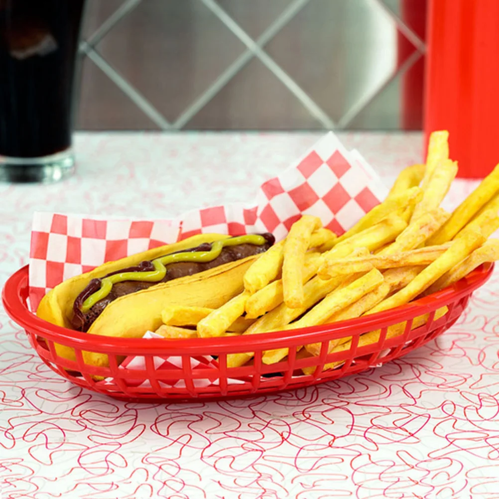 

12 Pcs Boat Shaped Food Storage Basket Plastic Chips Plate Restaurant Supplies Home KTV Snack Dishes Fruit Tray Easy Clean