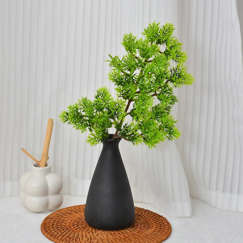 

2pc 36cm Simulation Green Plant Thuja Pine Branch Fake Branch Scene Welcome Pine Flower Arrangement Potted Material Artificial P