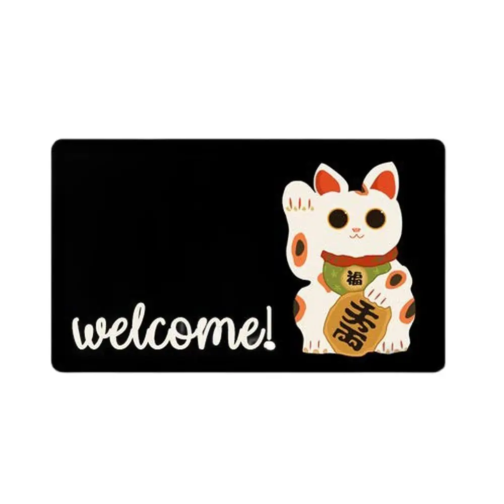 Fortune Lucky Cat Doormat Outdoor Porch Patio Front Floor Christmas Holiday Rug Decor Home Door Mat