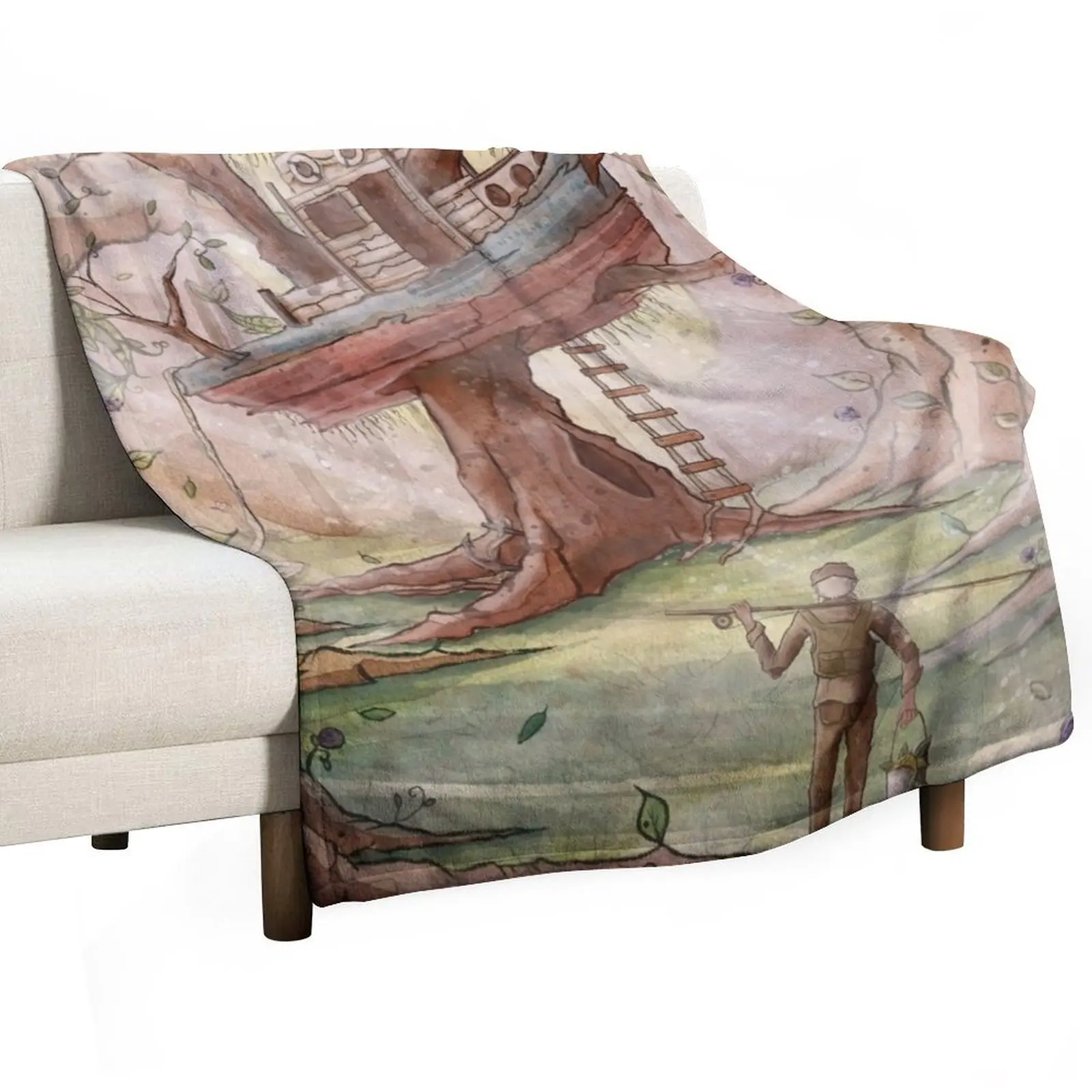 Fisherman of the Forest Throw Blanket Decorative Beds Decoratives Blankets