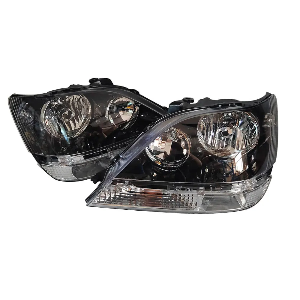 1 Pair Car Headlights For Lexus Rx300 Harrier Acu10  Automobile Headlamp1998 1997 - 2003 Black