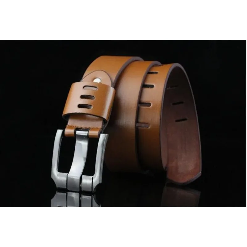 เข็มขัดหนังแท้แบบใหม่สำหรับผู้ชาย, เข็มขัดหนังหรูหัวเข็มขัดโลหะผสมชายแฟชั่นวินเทจสายรัดเอวนุ่มเข็มขัดหนังเทียมขนาด110ซม.