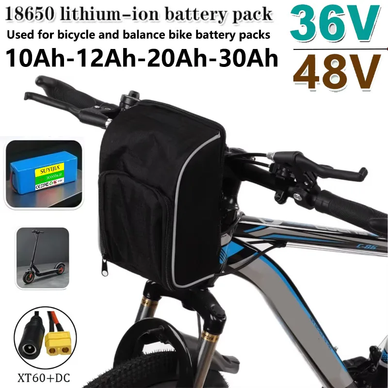 Batterie au Lithium Rechargeable 36V 48V 10Ah 18650, 10S3P 13S3P 500W, pour vélo, Scooter, véhicule électrique avec sac étanche