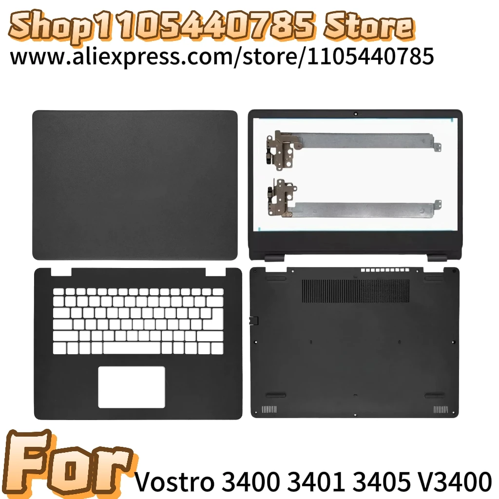 New For Vostro 3400 3401 3405 V3400 Laptop LCD Back Front Bezel Palmrest Top Bottom Case Cover Hinges 125D6 Y5X09 RX8DW