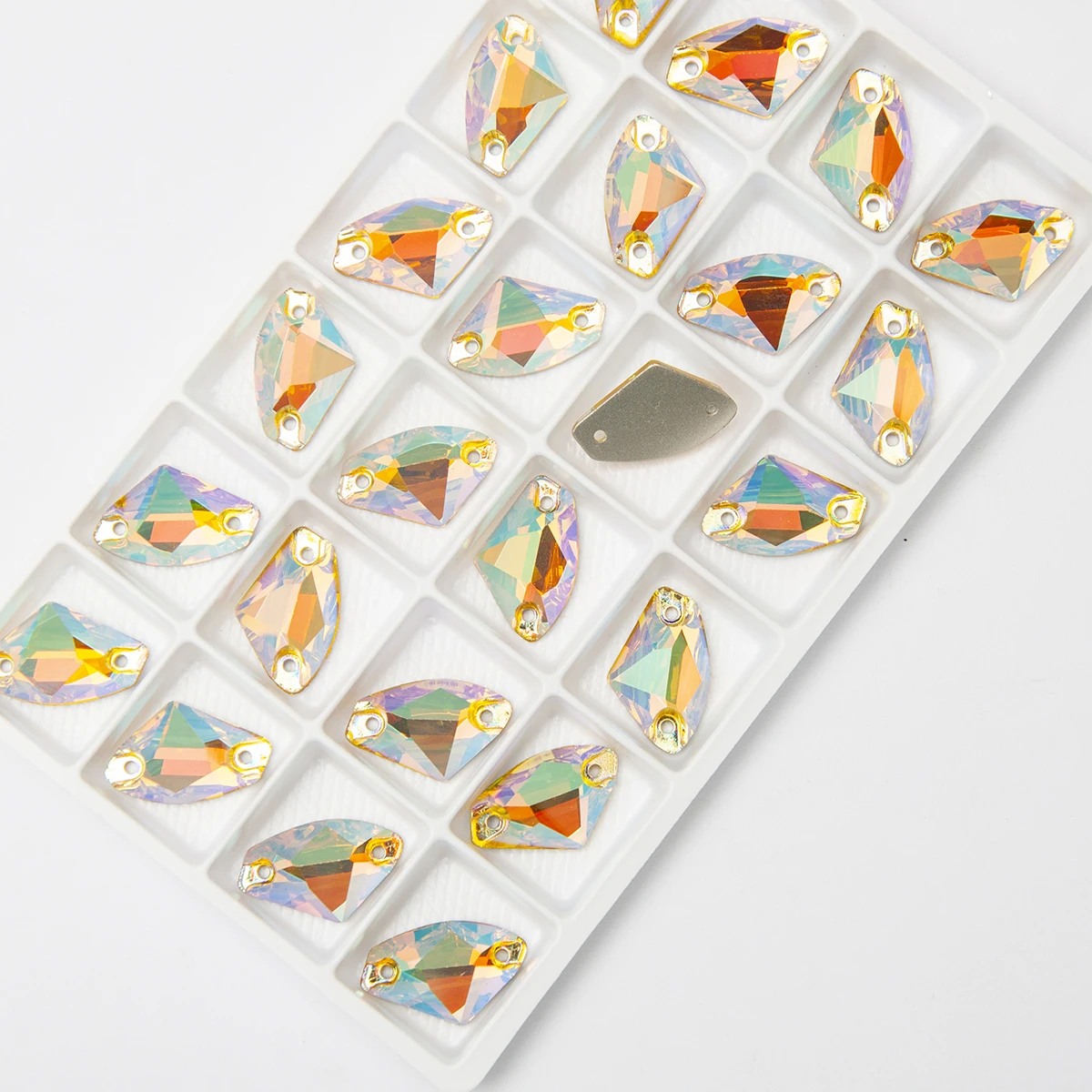 6A AB Galactic Strass-Strasssteine, flache Glassteine zum Aufnähen für Kleidung, Sportanzüge, Kleider - Dekorative Nähsteine – Detail 7