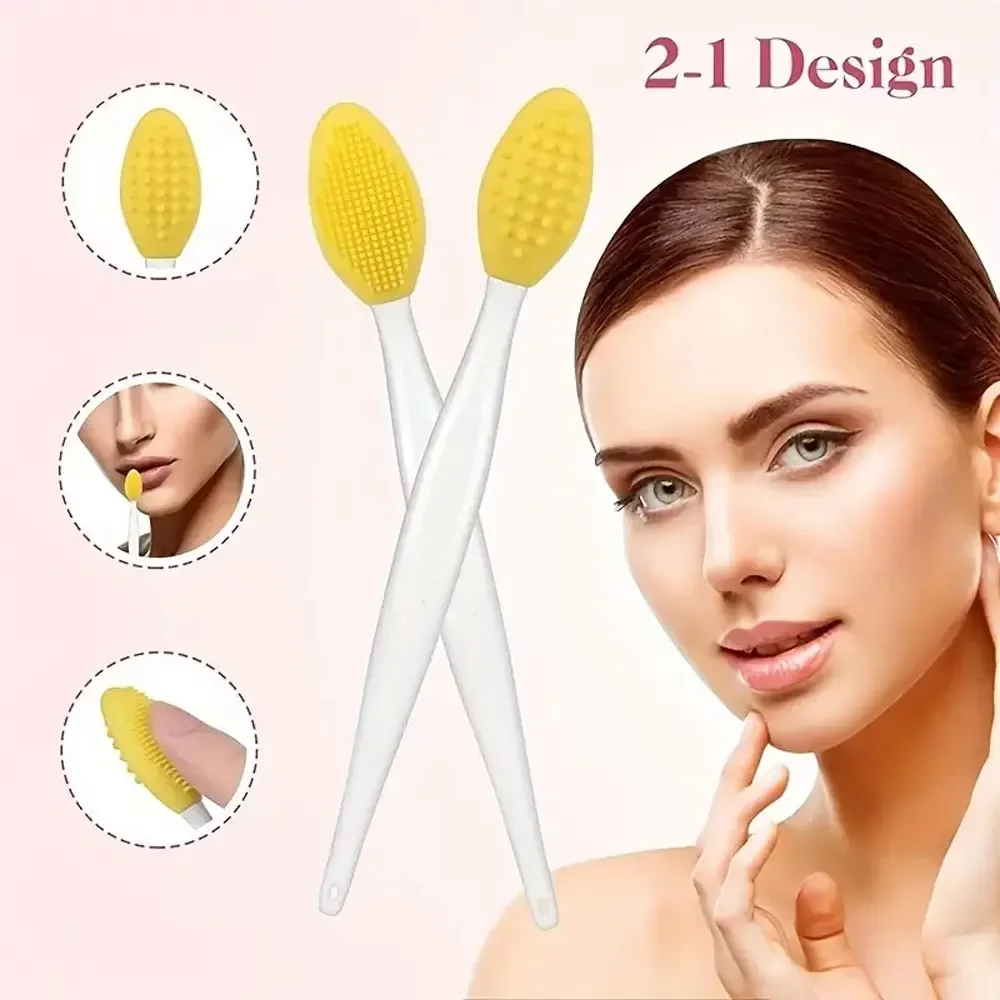 5個のシリコン毛穴ブラシ、このフェイシャルブラシで大きな目立つ毛穴を角質除去、両面黒ずみ除去ツール