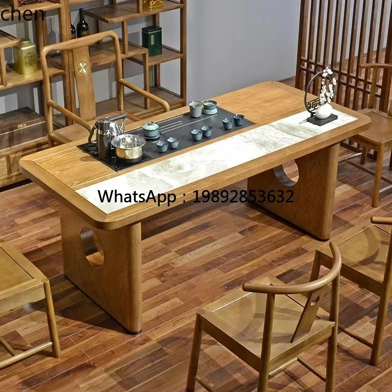 

r5.13 AB solid wood tea table and chair combination rock slab splicing reception Kung Fu tea table home accessories
