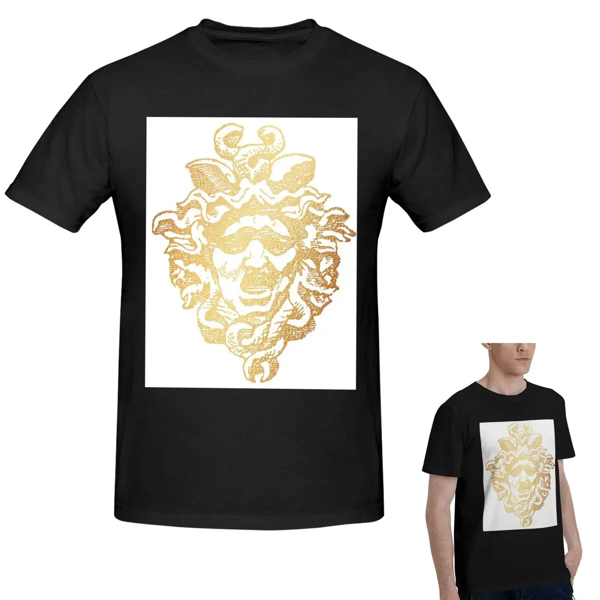 

100% хлопок, древняя греция, футболка Medusa Gorgon в винтажном стиле, мужская классическая футболка, мужские летние рубашки с круглым вырезом, топы, S-6XL