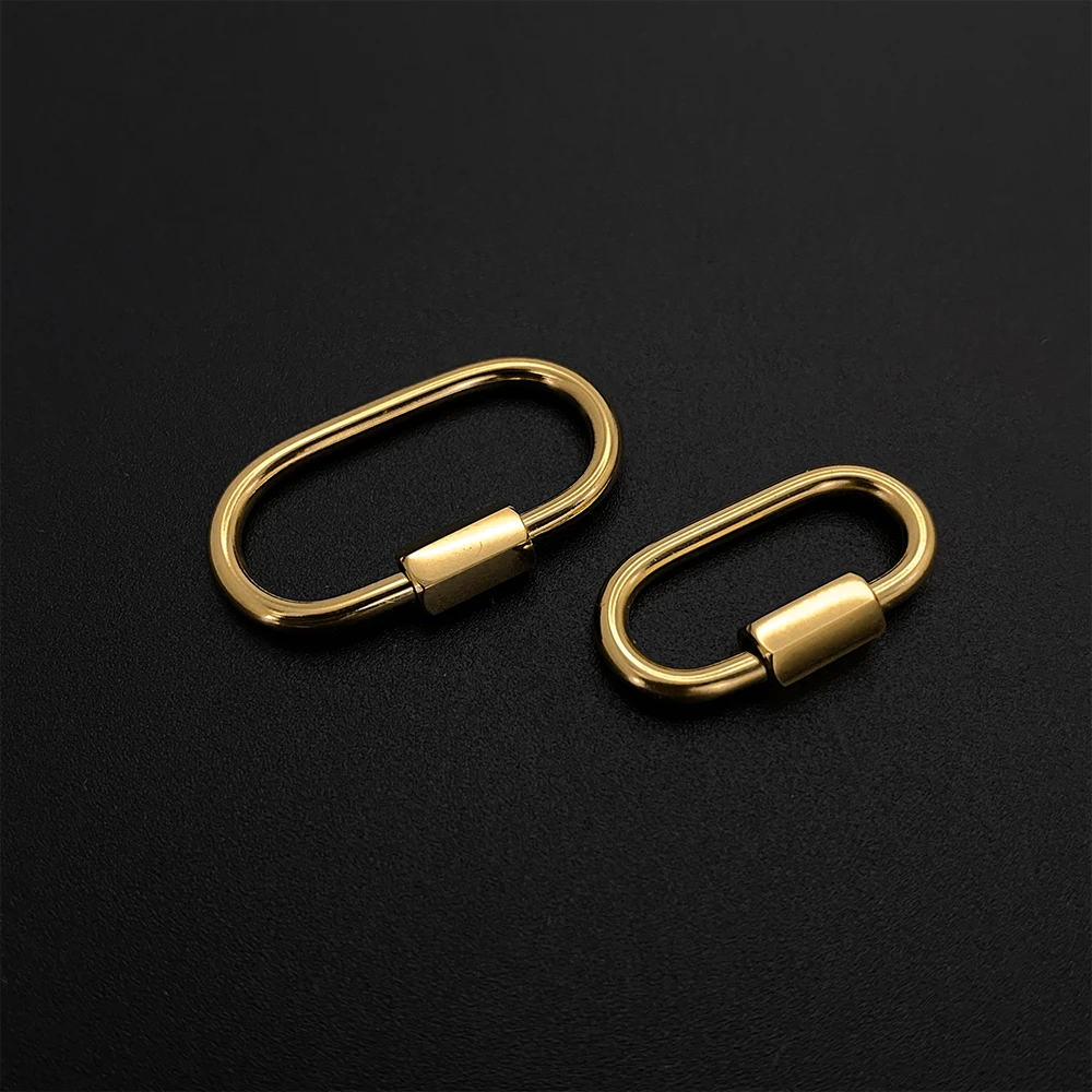 EManco الفولاذ المقاوم للصدأ الذهب U شكل المسمار قفل حلقة تسلق المشبك موصل عقد دي اي واي سوار صنع المجوهرات الملحقات