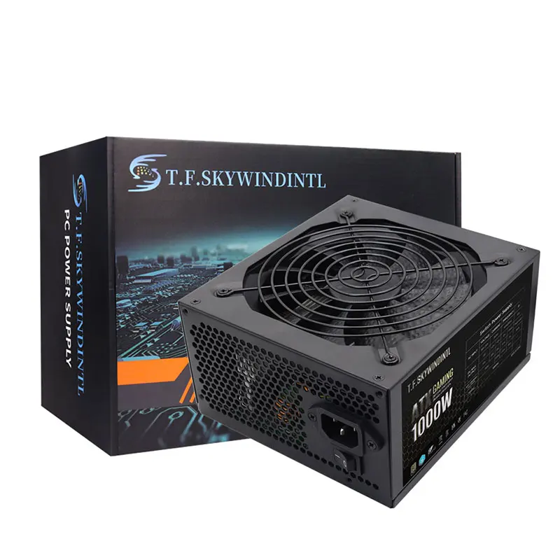T.F.SKYWINDINTL พาวเวอร์พีซี 1000w PSU 12V Professional E-Sports PSU 20 +4 พิน 1000W สำหรับพัดลมเงียบเกมคอมพิวเตอร์แหล่งจ่ายไฟ
