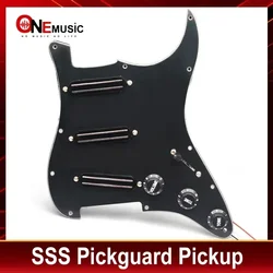 SSS Pickguard precablato Mini Humbucker chitarra elettrica 9K/9K/9K caricato Scratchplate precablato per chitarra stile ST nero
