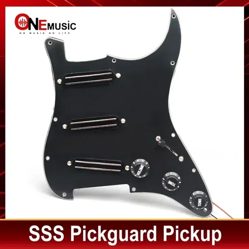 Golpeador precableado SSS Mini guitarra eléctrica Humbucker 9K/9K/9K placa rascadora precableada cargada para guitarra estilo ST negro