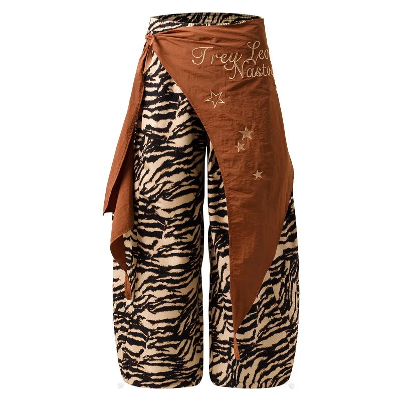 

Fashion Loose Fit Vibe Style Hip Hop Pants High Streetwear Personality Design Trousers Elastic Waist Baggy Y2K Joggers