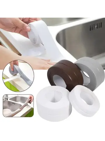 1/2/3.2M Self-adhesive Sealing Tape PVC Oil-Proof Kitchen Sink Edge Caulk Tape Waterproof Bathroom Toilet Corner Wall Stickers