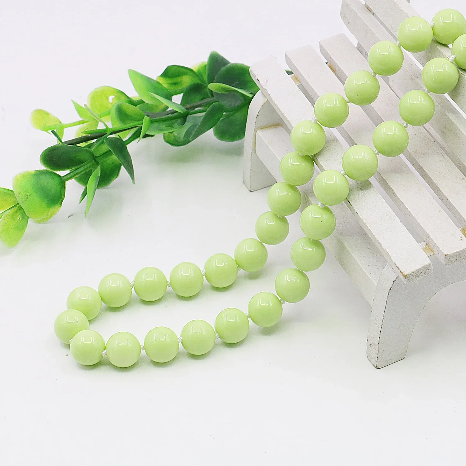 8/10/12/mm Natural Green Shell Round Bead Pearl Necklace/Earring Set,Classic button,Women\'s Party Gift DIY Jewelry Making/design