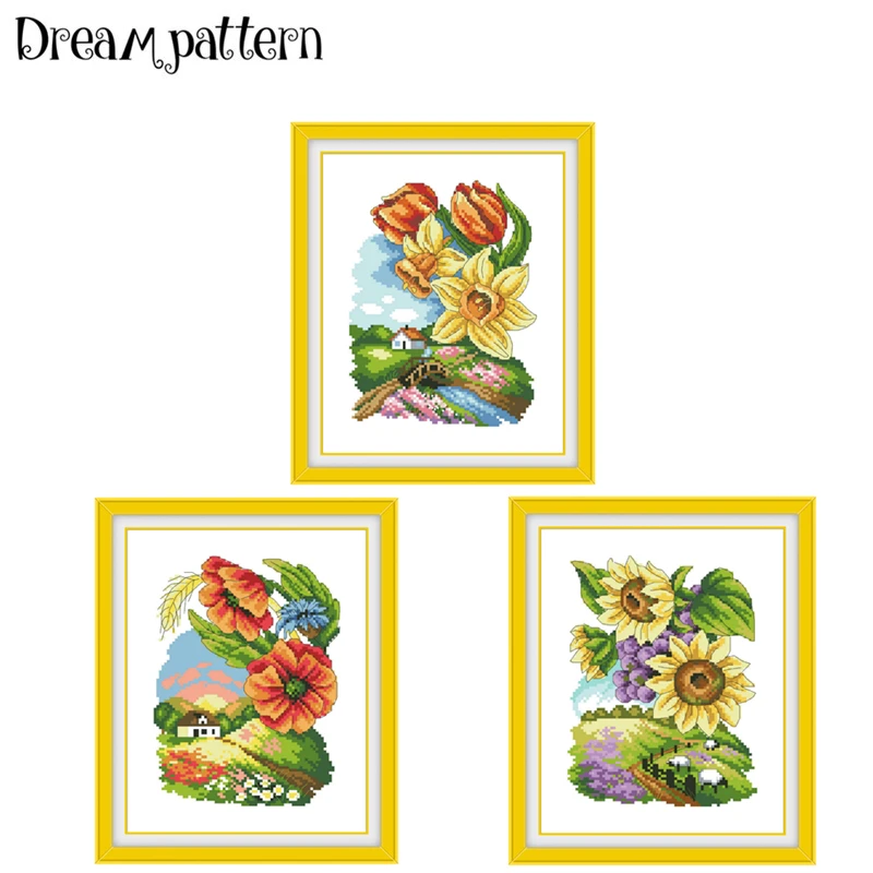 

Осенние цветы, наборы для вышивки крестом, ткань Аида, 18 карат, 14 карат, 11 карат, белая хлопковая нить, наборы для вышивания, сделай сам, ремесло