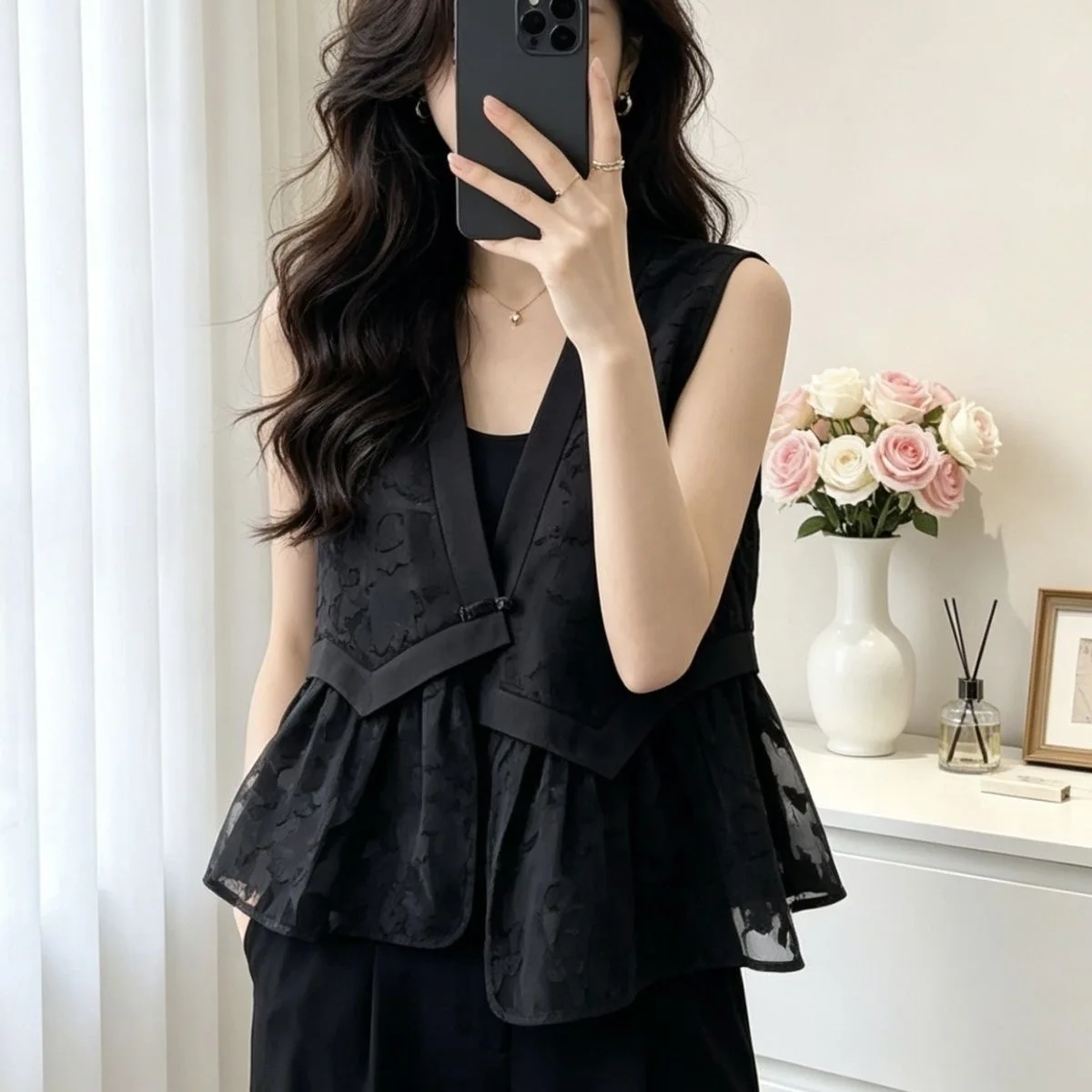 Elegant Floral Embroidery Women's Vest Jacket Thin New Chinese Style Heavy Embroidery National Trend Summer Outerwear