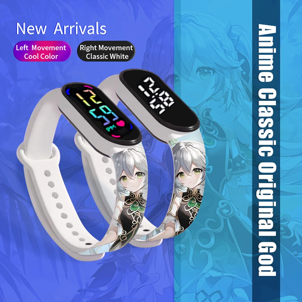 Anime Printed Wristband with Electronic Watch Screen Display Two Colors Available Waterproof Suitable for Children and Students