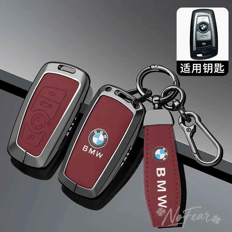 

Leather Car Key Case Cover Holder Protector For BMW F 3 5 7 Series X3 X5 F10 F20 F30 F40 E90 E92 E93 CAS4 FEM EWS5 Car stickers