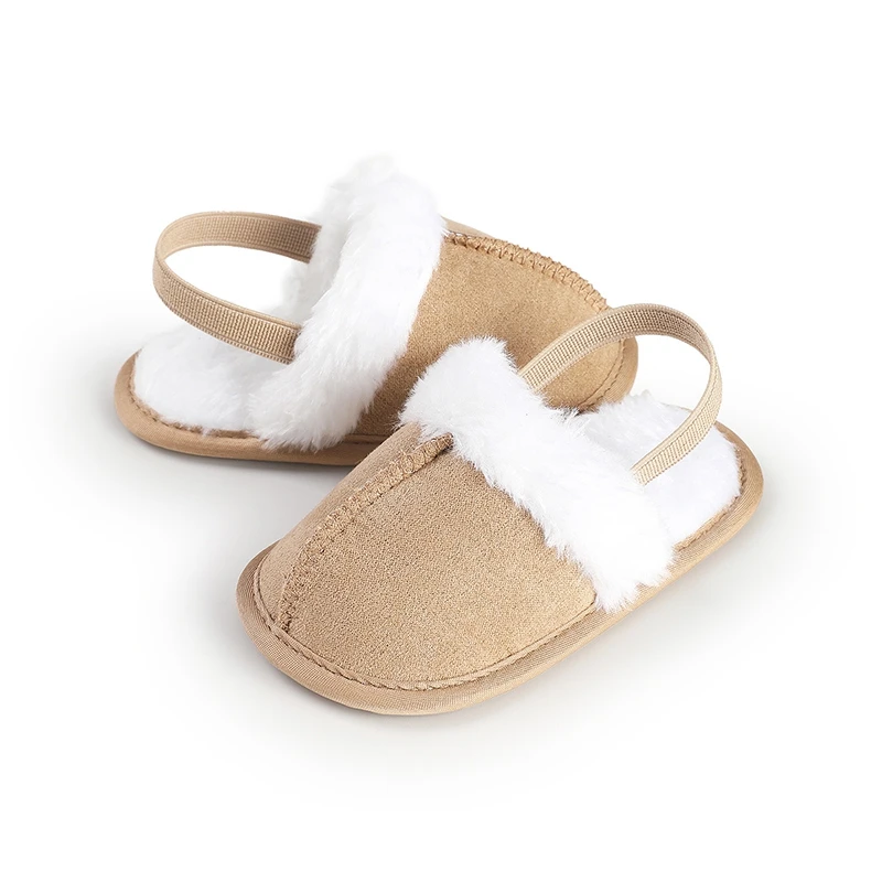 

Baby Shoes Winter Cute Indoor Baby Fluffy Slippers Baby Toddler Boys and Girls Shoes Sandals First Step Walker 0-12M