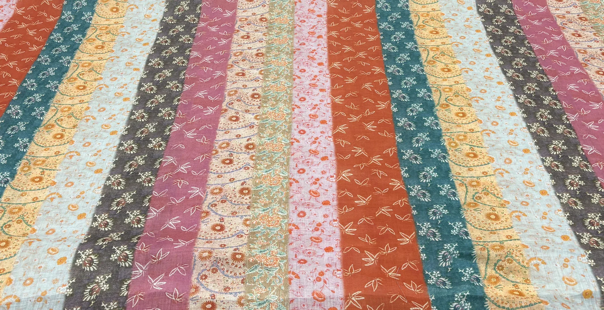 

1yard Women's cheongsam dress shirt fabrics for material ramie tissu Unique striped print fabric
