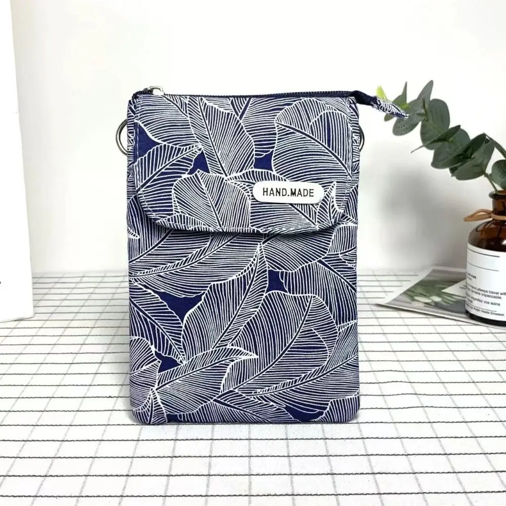 

Модная идиллическая ткань в виде листьев, 5-слойная сумка-мессенджер для мобильного телефона, чехол на плечо, сумка-кошелек, сумка-тоут для женщин