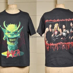 80S Slayer Root Of All Evil Black Cotton Thrash Metal T Shirt