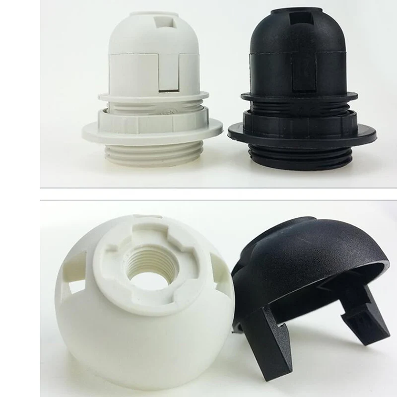 E27 Light Bulb Lamp Holder Base Converter Socket Lampshade Electric Splitter Screw Black White for Home Led Bulb Lighting A1