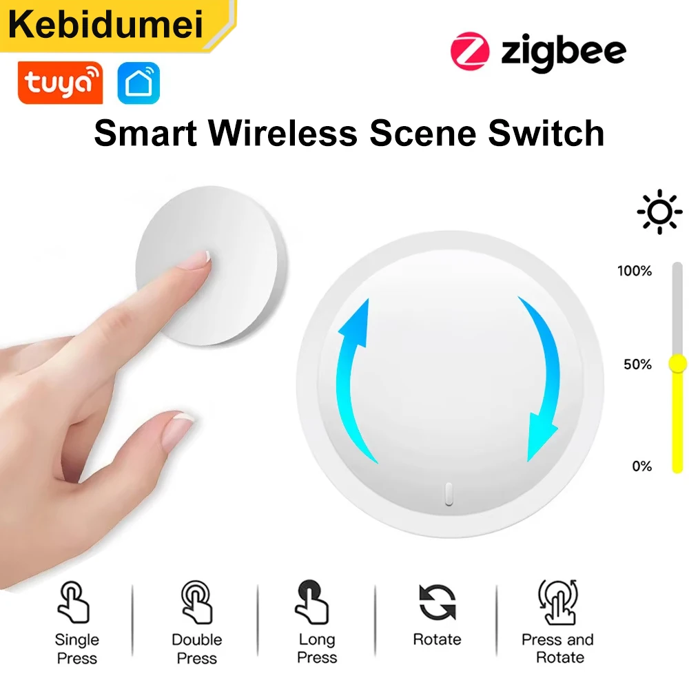 

Zigbee Tuya умная кнопка беспроводной переключатель пульт дистанционного управления сценарий автоматизации переключатель беспроводная кнопка для стены