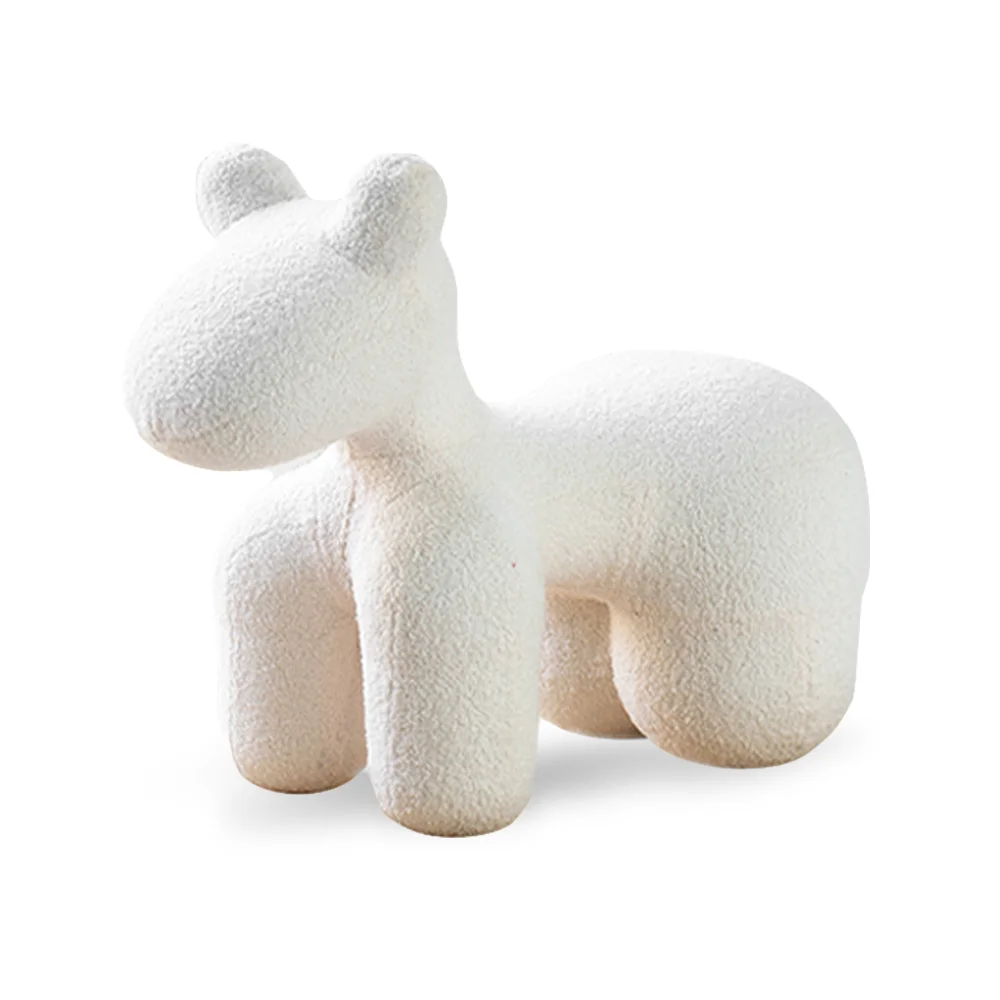 

Nordic Luxury Modern Animal Pony Designer creative Wool Fabric Living Room Furniture stool Child chair Animal stools