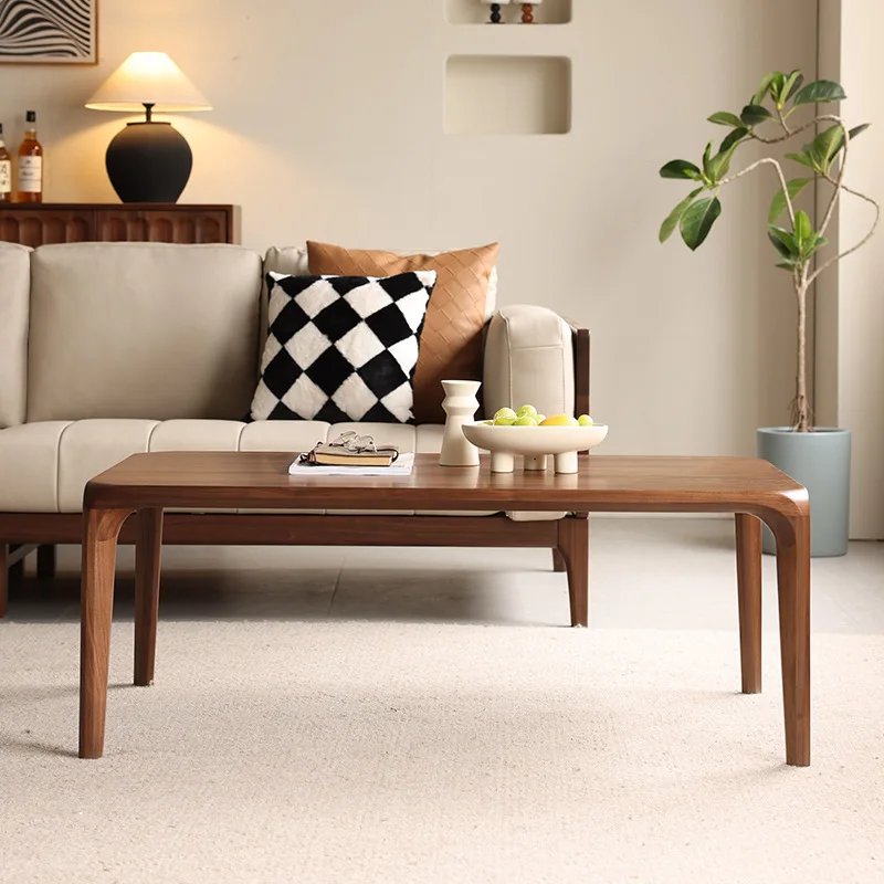 North American black walnut coffee table Nordic living room tea table Japanese simple log edge table