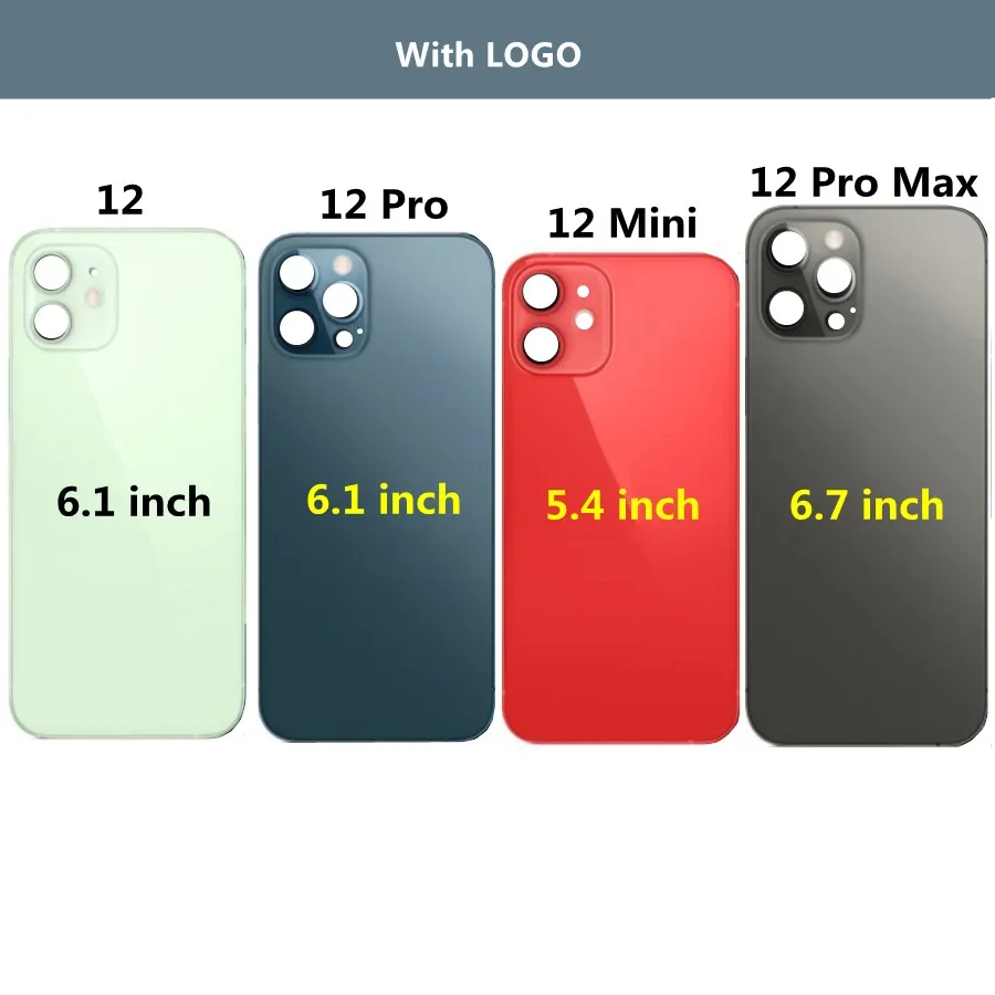 For iPhone 12 12 Pro 12Pro Max 12mini Large hole back glass battery back cover  shell for iPhone phone shell battery door cover image 2