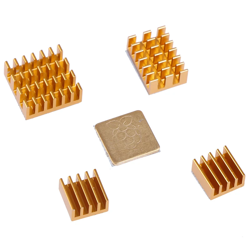 5Pcs Voor Raspberry Pi 2/3/4 3B + 4B Aluminium Heatsink Radiator Cooler Kit Voor Raspberry Pi 4 (Goud) - afbeelding 1