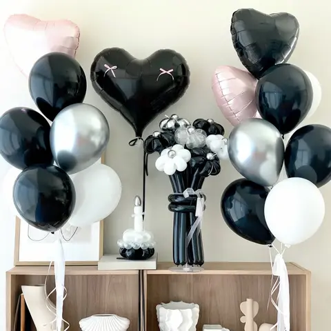 रिबन धनुष के साथ काले और गुलाबी गुब्बारे का सेट, जन्मदिन की पार्टी, शावर, सालगिरह का प्रस्ताव, शादी की सजावट, गुब्बारे, फोटो प्रॉप्स 8 best sales एक साल की जन्मदिन वाली लड़की - №3