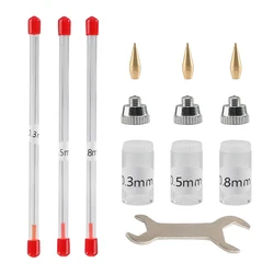 Airbrush Nozzle Accessories Kit 0.3/0.5/0.8MM Needle and Nozzle Cap Replacement Parts Tools for 182 Series Air Brush Accessories