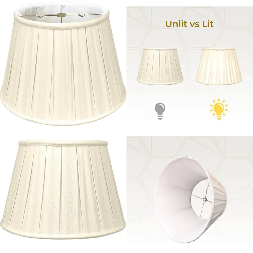 

Льняной бежевый плиссированный базовый абажур Empire, 10x14,5x10, английский дизайн, подходит для различных светильников