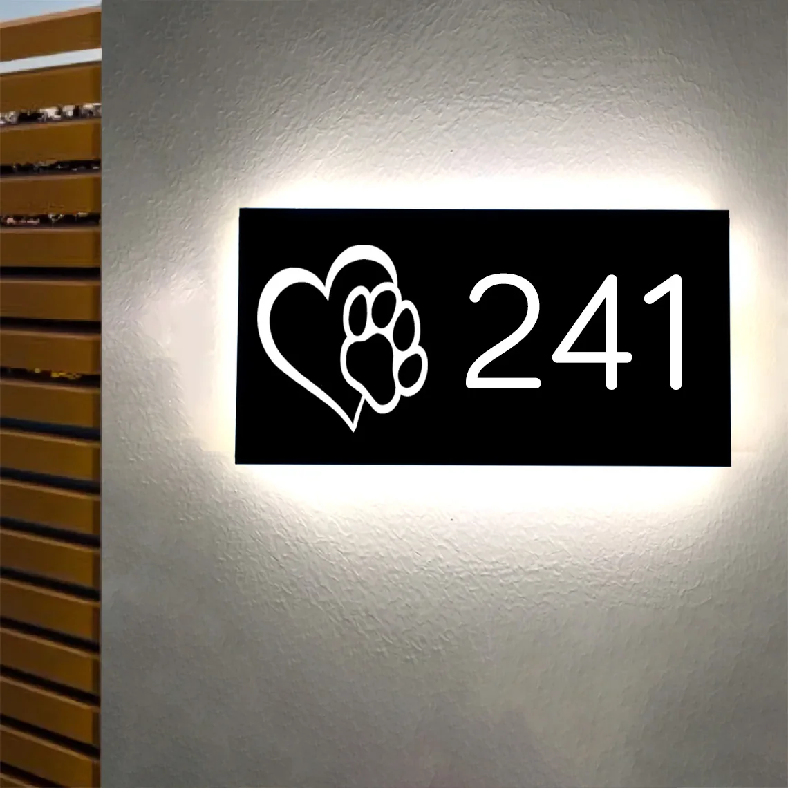Illuminated Backlit House Number Sign Modern Address Plaque Personalized Metal House Sign Address Plaque Custom House Numbers
