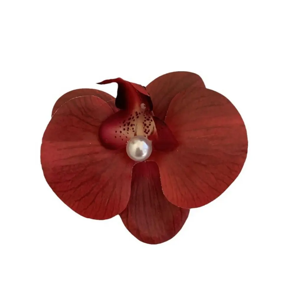 

Cloth Flower Hair Clip Pearl Butterfly Orchid Orchid Flower Hairpin Female Hair Accessories Duckbill Clip Girl Hair Clip