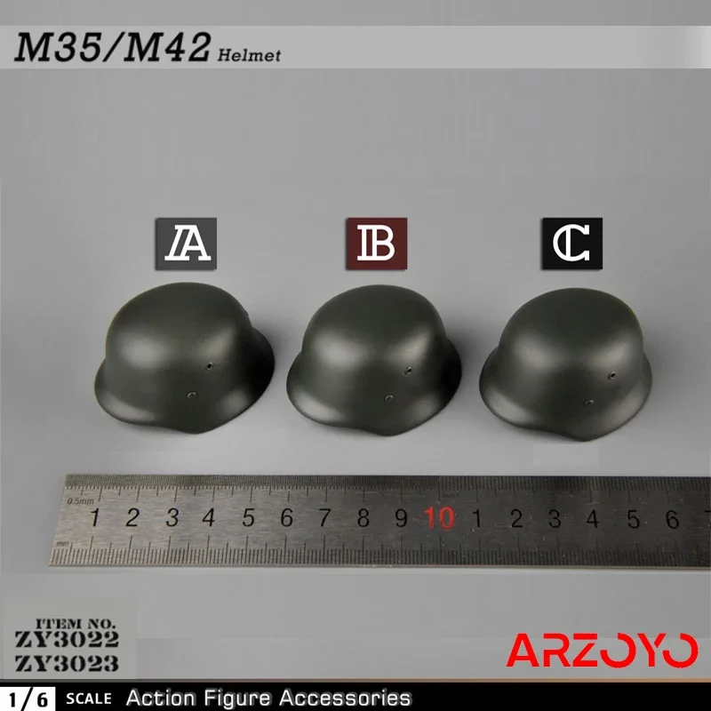 ZYTOYS ZY3022 ZY3023 Z1/6 Scale WWII German M35 M42 Metal Helmet Model for 12” Soldier Action Figure Accessories Hobby