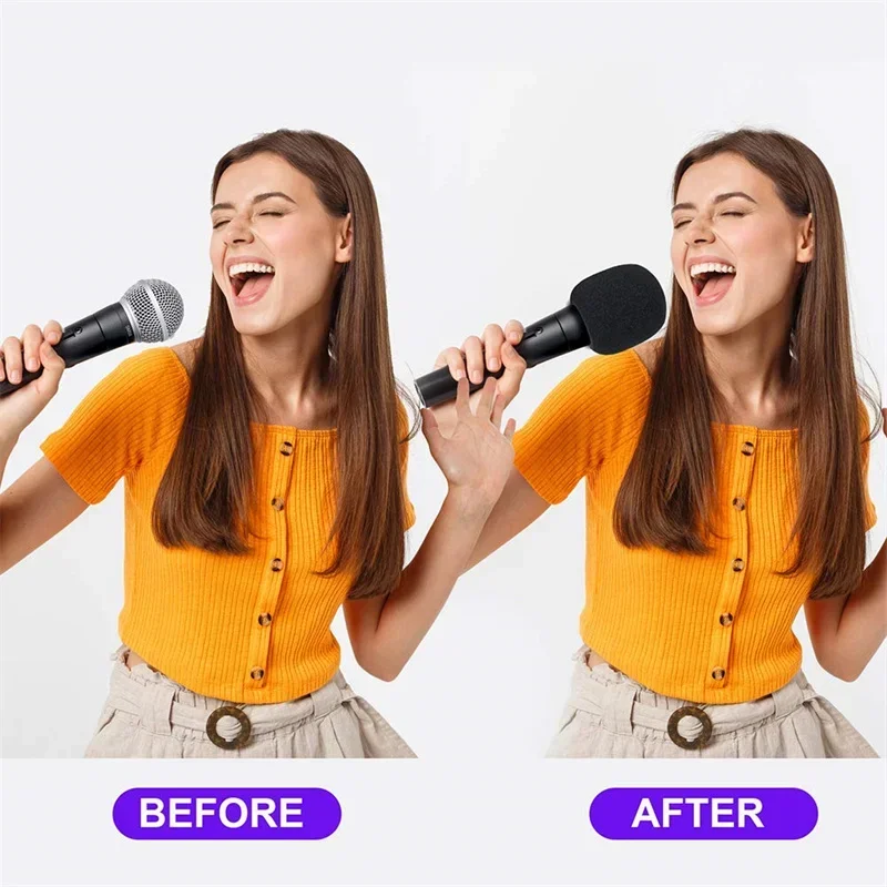 Cubierta de micrófono de alta densidad, espuma de esponja para parabrisas de micrófono de mano, funda protectora para micrófono de escenario