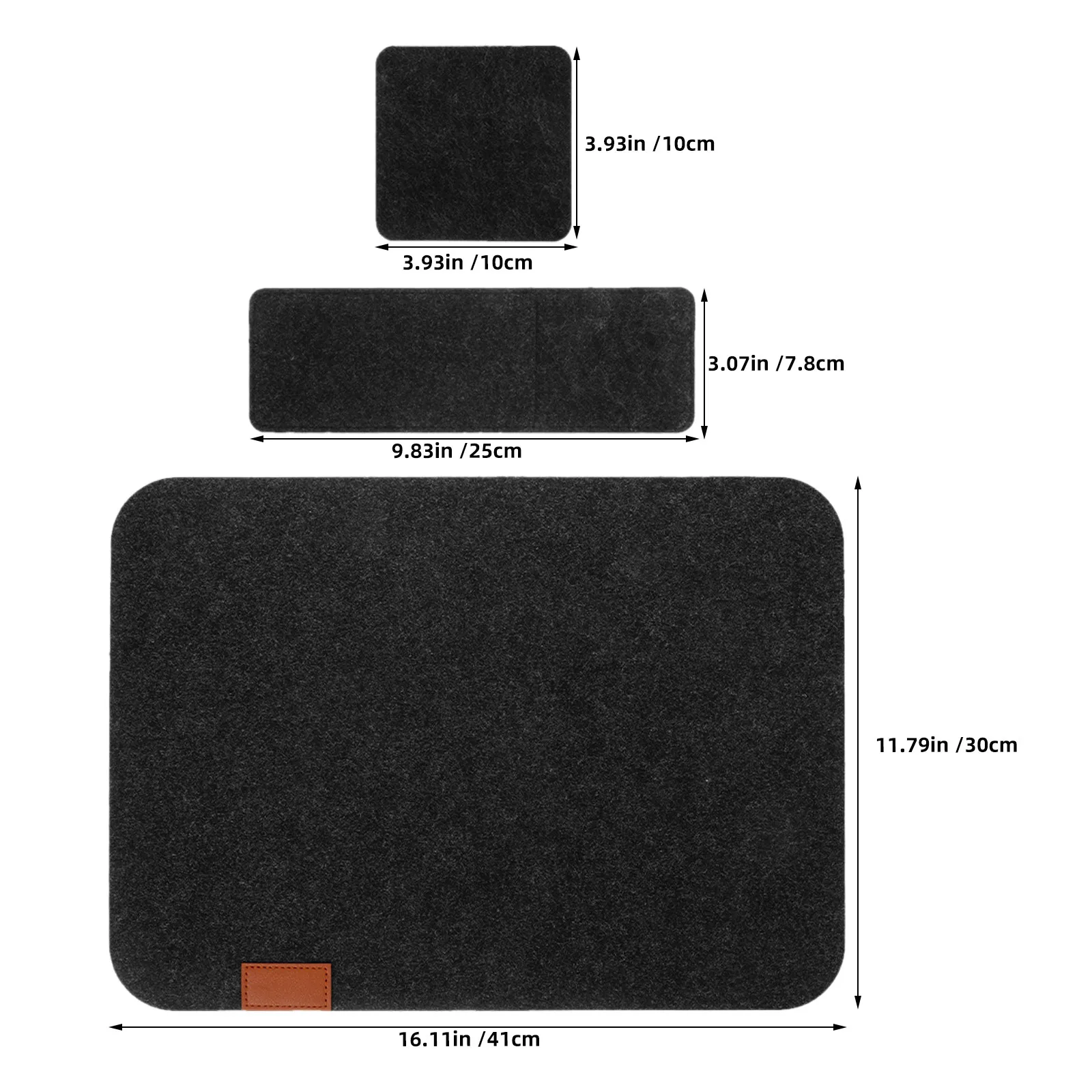 8 Sets Felt Placemat Gaming Mouse Pad Coasters Mats Placemats Heat Resistant Table