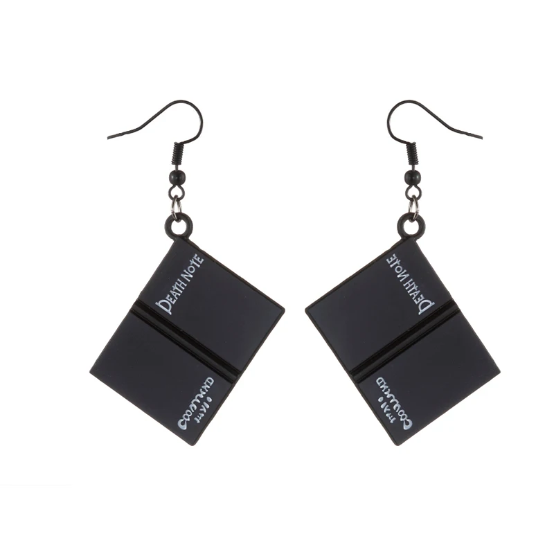 Anime Death Note Buch Anhänger Tropfen Ohrringe Schwarz Death Note Doppel L Ohrring Cosplay Schmuck Geburtstag geschenke