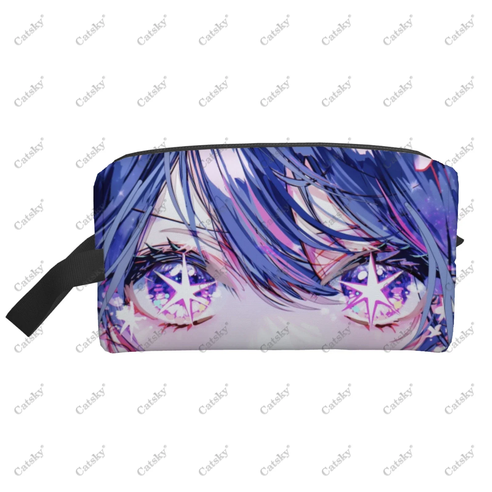 Bolsa de cosméticos Oshi No Ko Anime japonés para damas, caja de cosméticos de gran capacidad, almacenamiento de belleza, bolsa de cosméticos de lavado, moda