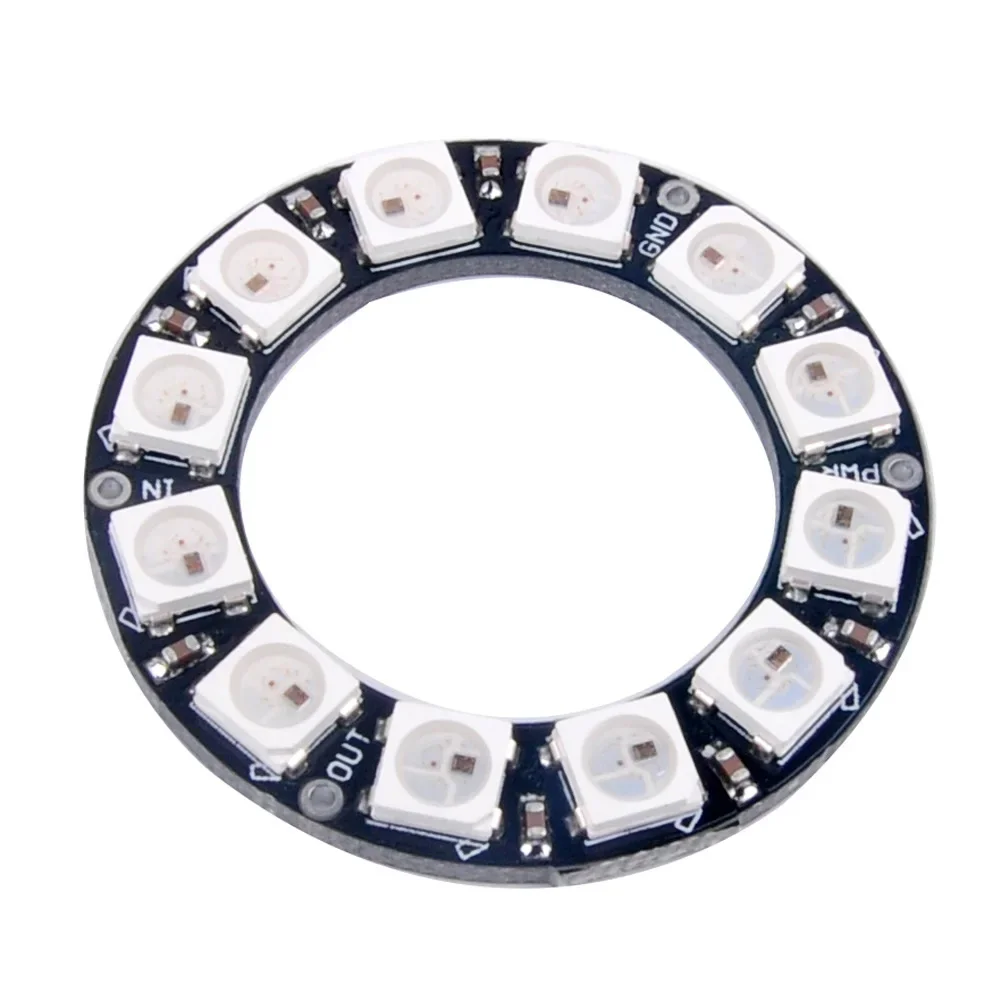 6PCS WS2812 5050 RGB LED Ring Light - 12Bit Addressable DIY Kit with Integrated Drivers for Arduino Raspberry Pi